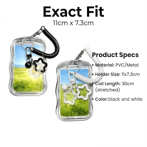 TILONKJ 2 Stück Photocard Holder Keychain, Acryl Kpop Photocard Holder,Geeignet für Karten der Größe 8.5 x 5.5 cm (3.35 x 2.16), Kartenhülle für Ausweis, Idol Photo Display und Buskarte