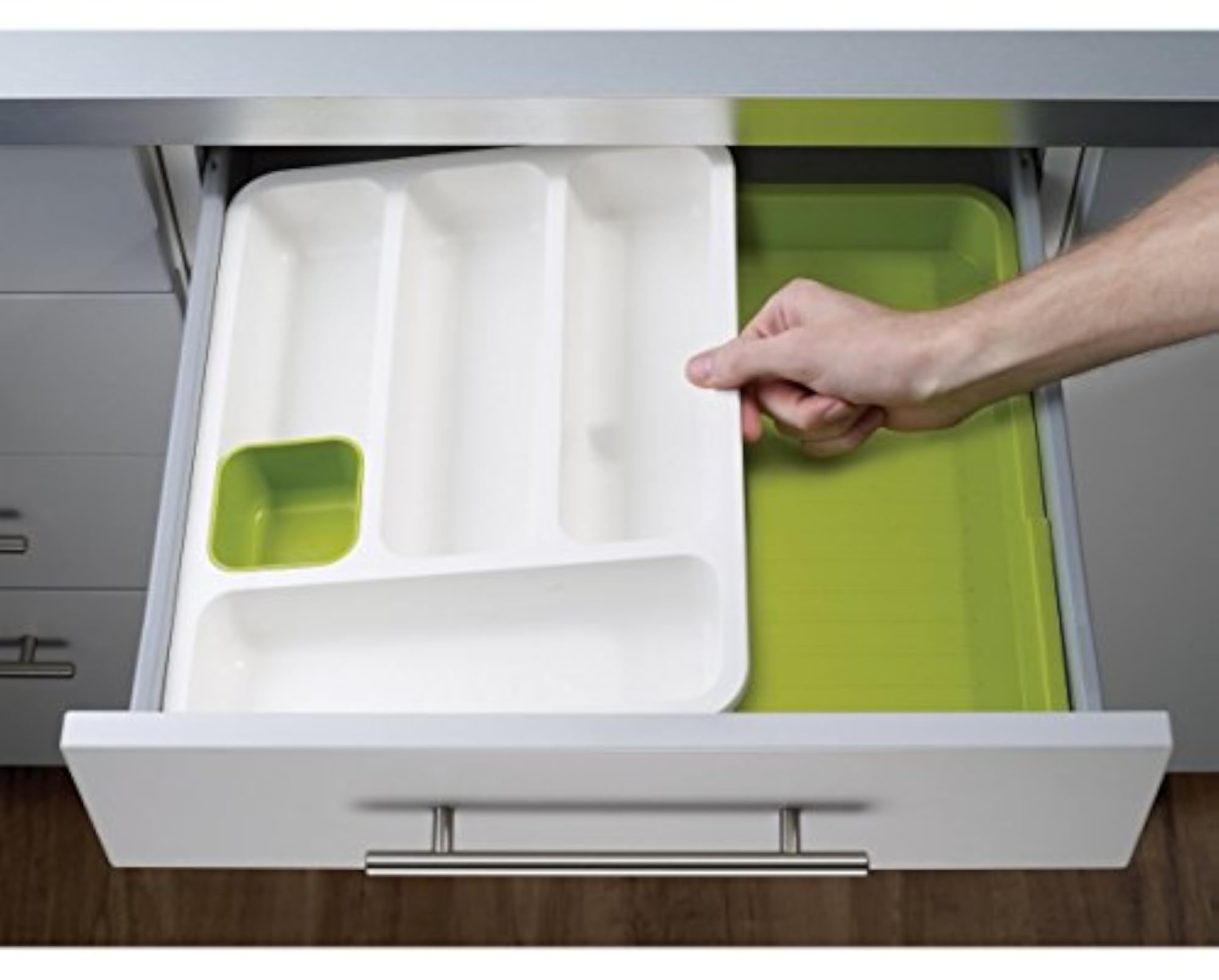 Drawer Storage Plate Utility Organizer with Cutlery Tray, Practical