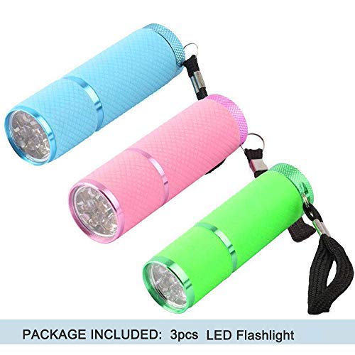 Coolrunner 3Pcs Led Flashlight, Small Glow Flashlights With 9 Led Lights, Portable Light Nail Dryer For Nail Gel (Mixcolor) #TOP4