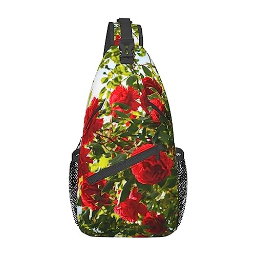 Sac à dos unisexe Red Roses Bush robuste en taille unique avec finitions soignées