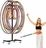 Solution de rangement polyvalente : mesurant 80 cm de haut, ce support organise et stocke efficacement plusieurs cerceaux et dispose de crochets pour les cordes à sauter, ce qui facilite l'accès à votre équipement, parfait pour les gymnases, les écoles et un usage domestique.