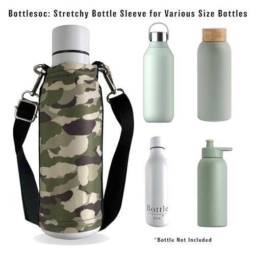 Housse de bouteille d'eau 500ml gourde camouflage vert pour le voyage et le sport - 4
