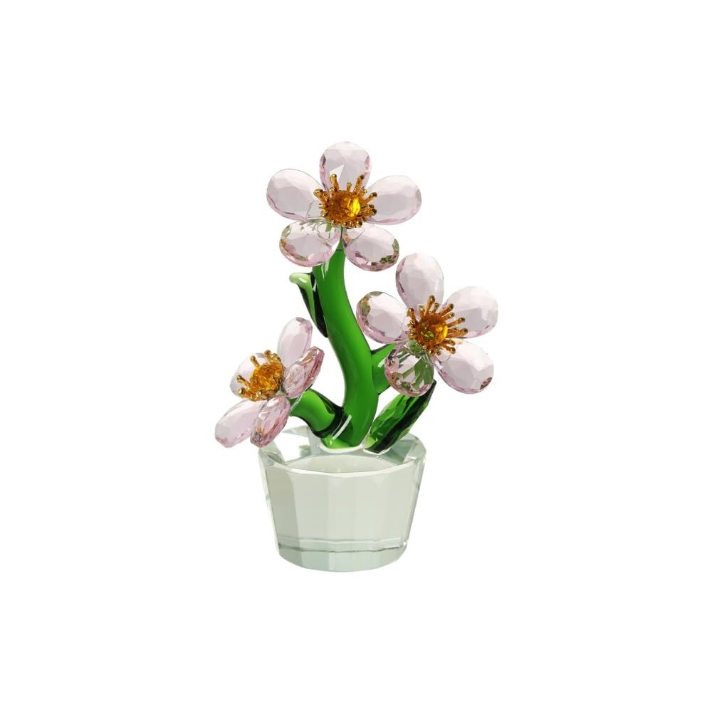 Huffa Threeflowerspink Artificial Sunflower Crystal Ornaments For Desktop Living Room Decor