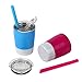 Housavvy 2 Pack 8 OZ Insulated Stainless Steel Kids Cups with Lids and Silicone Straws,BPA Free Toddler Cups for Kids Smoothie Drinking