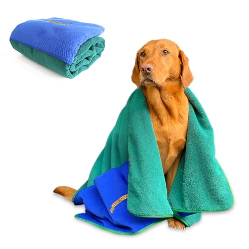 TAIL BLAZERS Super Absorbent Microfiber Dog Towel. Extremely Absorbent