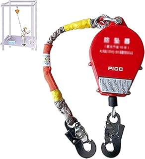 DEMCAY Self Retracting Lifeline,Fall Arrester Protection Retractable Lanyard for Construction and Rock Climbing Sites Mining Self Protection Safety Harness,Load: 300kg (Size : 10m)