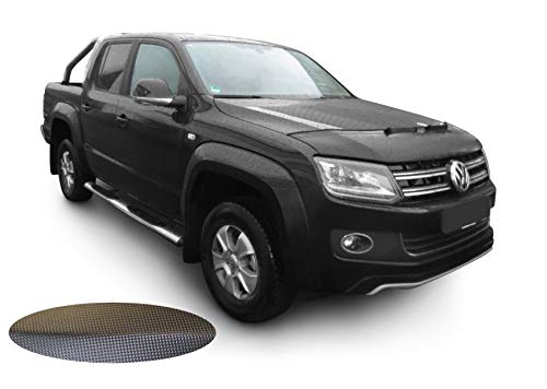 AB-00647 Carbon Fiber Look Hood Bra Compatible with VW Volkswagen Amarok Since 2010 Front End Nose Mask Bonnet Bra