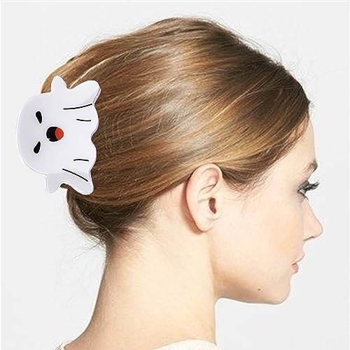 3 Pcs Hair Claw Clips blanco Ghost Face Halloween miniatura 4