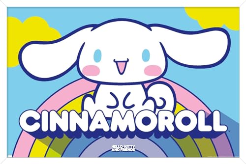 Poster mural Hello Kitty Cinnamoroll grand format blanc pour deco chambre