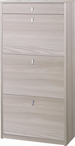 Scarpiera con 3 ante a ribalta e un cassetto per