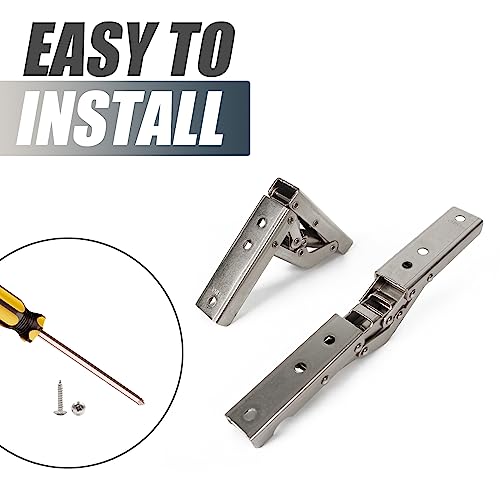 KAFENDA 4pcs 90 Degree Cabinet Door Hinges, Folding Hinges for Desktop 180 Degree Piano Hinges, Silver - Image 4