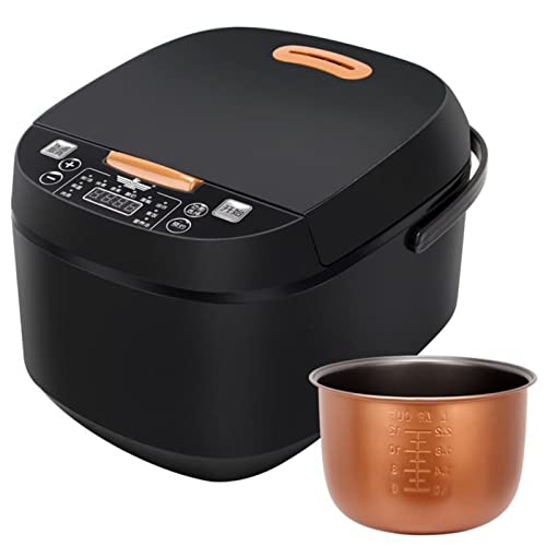 NIBHZ Olla arrocera, Olla arrocera de 5L, Olla arrocera portátil, Olla arrocera, Olla múltiple para arroz Integral, Arroz Blanco, Quinoa,Black B