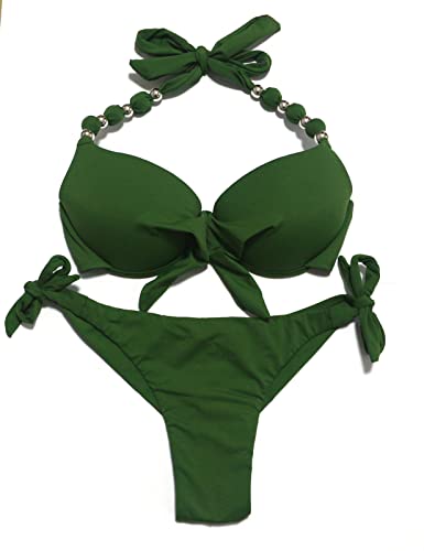 EONAR Damen Bademode Push up Bikini-Oberteil mit Bügel Niedriger Bund...