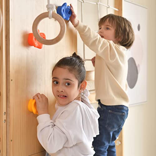 Image of Avenlur Walnut 9-in-1 Swedish Ladder Wall Gym Kids, Indoor Climbing Wall