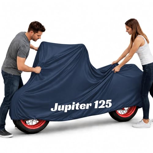 Image of Boom Scooty Body Cover for Jupiter 125 Cover | 100% Waterproof, Dustproof & Scratch Resistant | Heavy Duty Two Wheeler Covers with UV Protection, Heat Resistant | All Weather Outdoor Scooter Cover