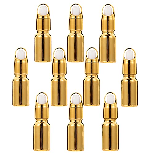 SHERCHPRY 10 Piezas Botellas de Vidrio para Aceites Esenciales de Recipientes de Viaje Elegantes y Duraderos para Perfumes y Cosméticos