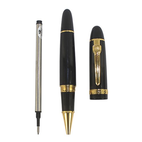 Zoohot Jinhao 159 Roller Pen Black Lacquer Silver Trim，Golden #TOP4