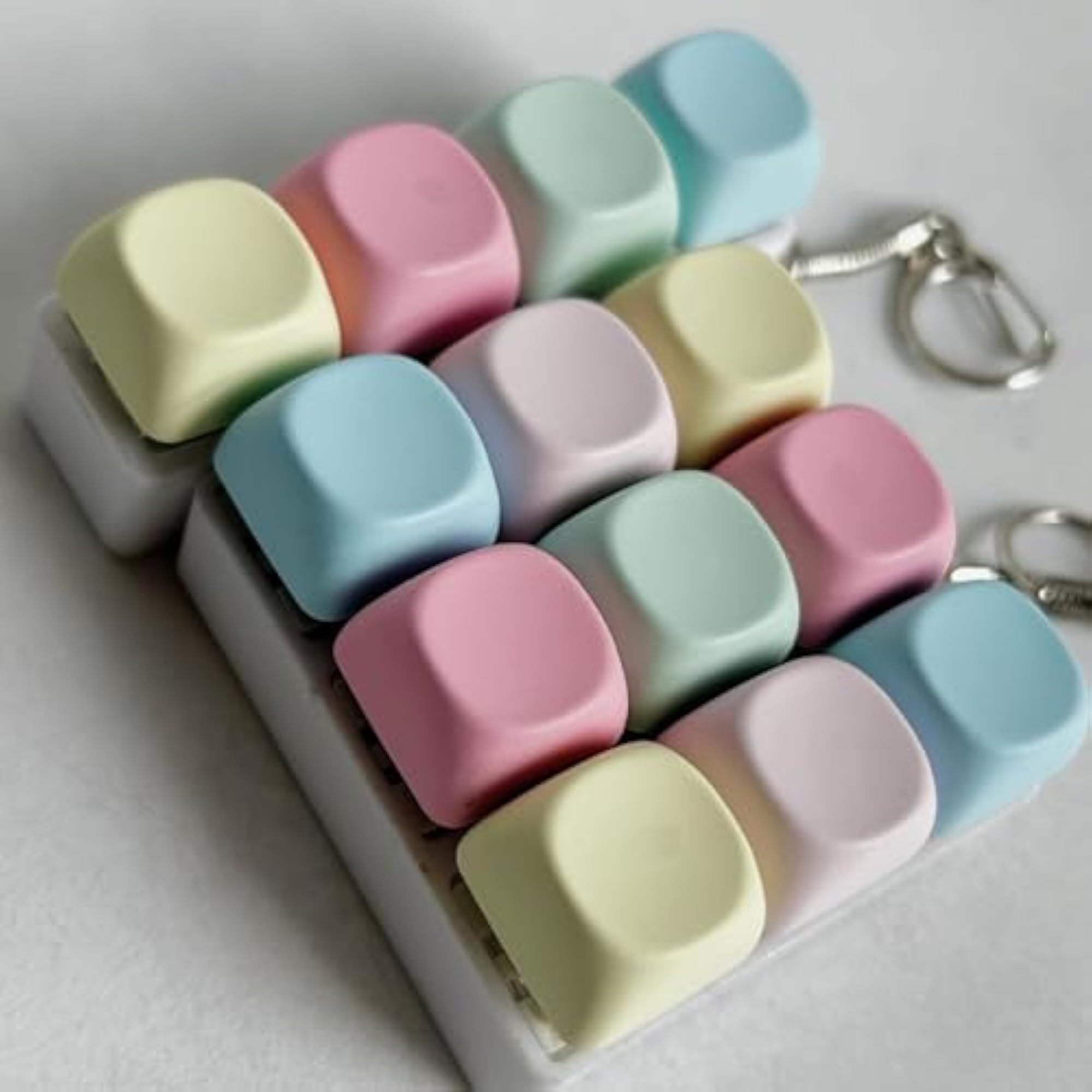 Colorful Mini 4 Key Keyboard Fidget Toy Keychain