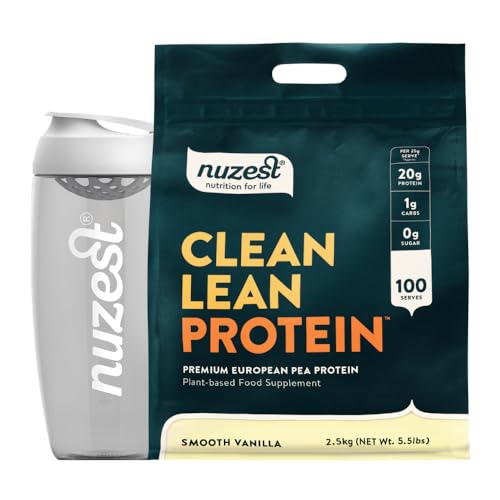 Image of Nuzest Clean Lean Protein 2.5kg Smooth Vanilla Vegan Protein Powder + Sports Shaker Bottle