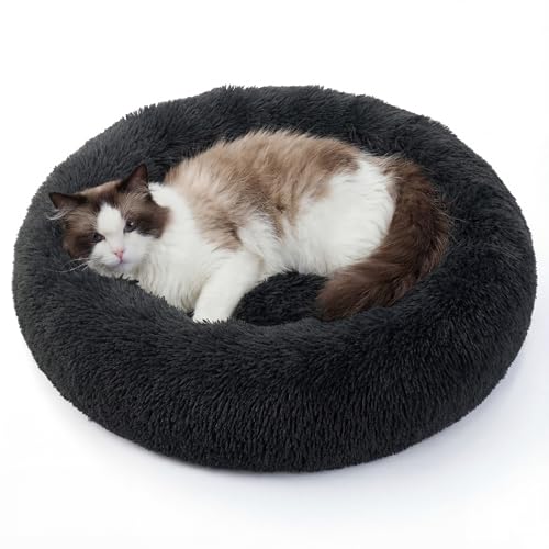 BEDSURE Katzenbett waschbar Flauschiges Hundebett - Ø 50 cm Rund Kissen, Katzenschlafplatz für Katzen Kleine Mittelgroße Hunde, Plüsch...