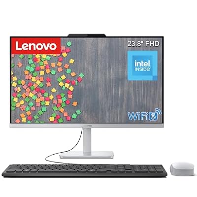 Lenovo 24" All-in-One Desktop Computer, Intel 8-Core i3-N305, 16GB RAM, 512GB SSD, FHD Display, WiFi 6, Webcam, Windows 11 Home, White