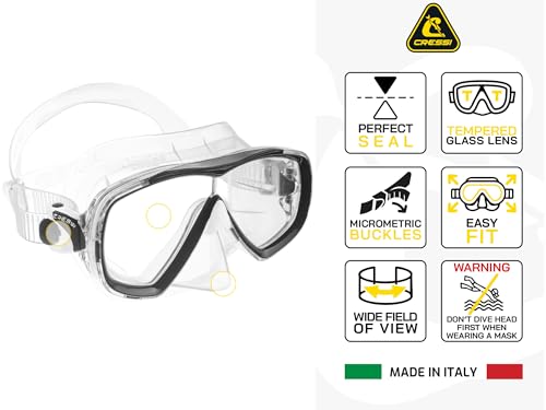 Set de Máscara y Tubo de Snorkel para Adultos Cressi - Máscara Mono-Lente Suave + Tubo de Snorkel Seal Dry - Hecho en Italia miniatura 3