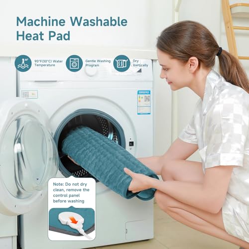 Image of Electric Heating Pad for Back Period Pain & Relax, Christmas Mother Father Day Gifts for Women Mom Older, Portable Heating Pad for Shoulder Neck with 4 Timer & 6 Fast Heat Up