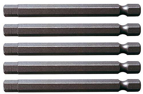 KS Tools 911.7760 75mm 3mm 1/4-inch Classic Bit Hex (5 Pieces), Silber, Variety pack