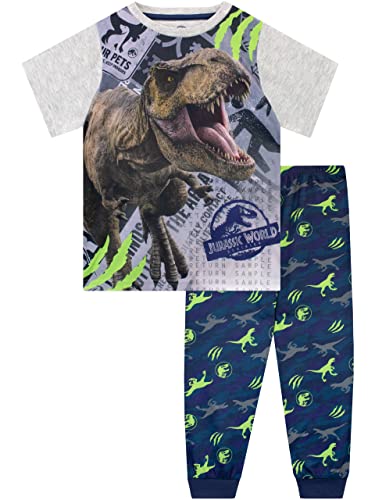 Jurassic World Boys Dinosaur Pyjamas Kids T-Rex Pyjama Set Short Sleeve