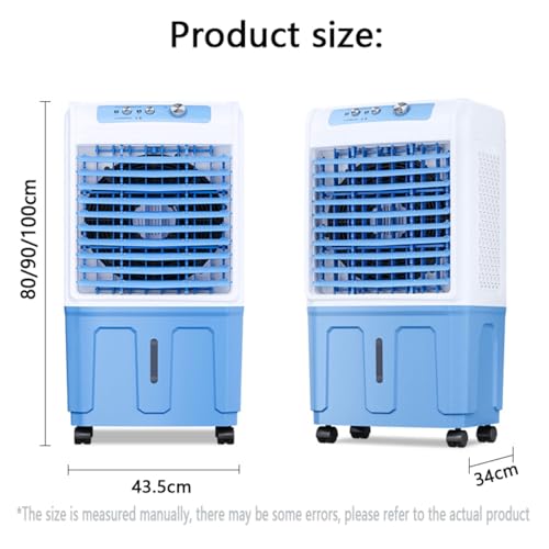 Enfriador evaporativo portátil con bolsa de hielo, ventilador de aire acondicionado de 3 velocidades, funcionamiento silencioso, tanque de agua grande, ideal para uso doméstico y de oficina