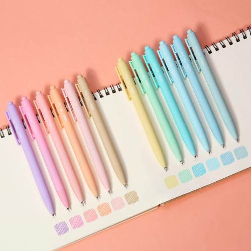 Image of Mr. Pen- Retractable Gel Pens, 12 Pack, Assorted Color Ink | Fine Point 0.5mm, Fast Dry, Smooth Writing, Cute Pens for Drawing, Writing Planner and School Supplies