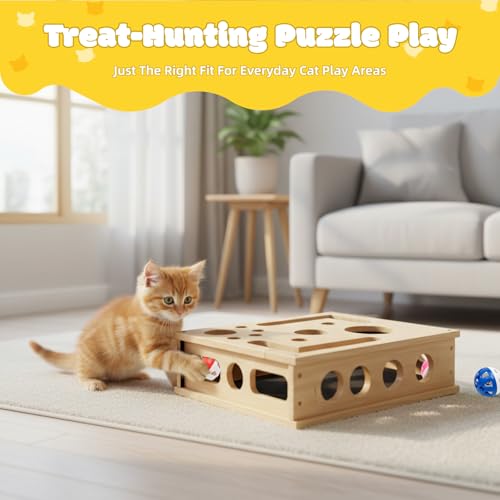 Caja de enriquecimiento para uñas de gato de madera miniatura 4