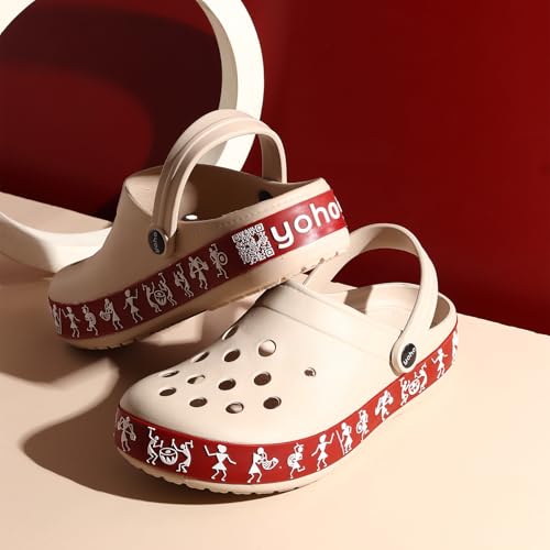 Image of YOHO Hacker Clogs for Women | Waterproof Monsoon Footwear & Rainy Shoes | Tribal Print with Backstrap | 003