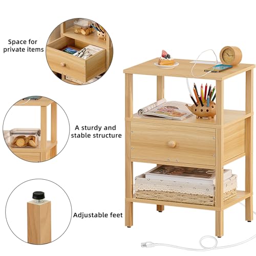 Lerliuo Nightstand With Charging Station And Usb Ports thumb #5