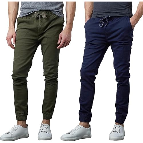Galaxy by Harvic Men's Cotton Stretch Twill Jogger Pants