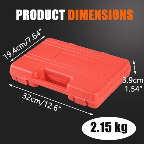 TUTOOLS 22Pcs Brake Caliper Kit Brake Caliper Tool Disc Brake Caliper Tool Kit Heavy Duty Brake Caliper Compression Tool with 18 Disc Adapters for Brake Pad Replacement Reset (Red)