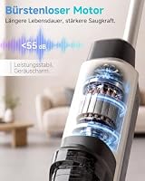 Hearten Nass Trockensauger, 25 kPa, mit Wasserelektrolyseur zur Desinfektion, Selbstreinigung, Sprachansage, Randreinigung, LED-Display, Bürstenloser Motor, Geräuscharm, Haushalte – Ansicht 5