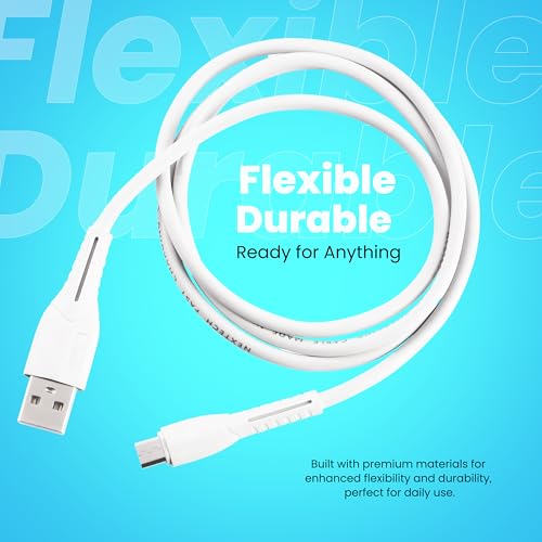 Image of Nextech Fast Sync & Charge Micro USB Cable|2.4A High-Speed Charging & Data Transfer|Flexible & Durable Design|Compatible with All Micro USB Smartphones|1M Cable for Android,Tablets & More,White