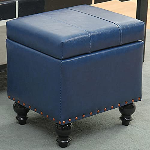 Pouf de rangement carré en cuir parfait comme bas de canapé de salon - 4