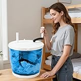 Clothes Spinner, Mini Compact Hand Crank Washing Machine, 2 in 1 Non-electric Washer Manual Traveling Outdoor Washing Machine, Spin Dryer for Camping, Dorm, Rv Travel, Suction Cup Base Sky Blue
