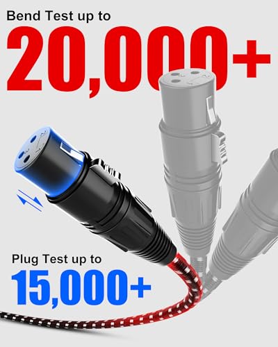 VANDESAIL Microphone Cable XLR Cables 15 Feet 2 Pack X LR Male to Female Balanced Microphone Cord 3 pin, XLR Cable, 15ft Mic Cord, Black & White Nylon Braided for Recording Mixer Amplifie Speaker