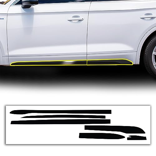 BOGAR TECH DESIGNS for Audi Q5 2019-2025 Lower Side Chrome Delete – Precut Vinyl Trim Overlay, Gloss Black Blackout Look
