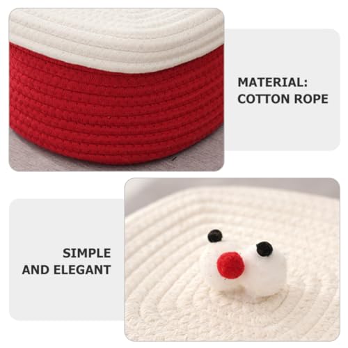 Panier de rangement en corde de coton avec couvercle élégant