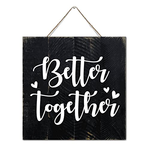 Décoration murale verticale en bois Better Together de 30 cm