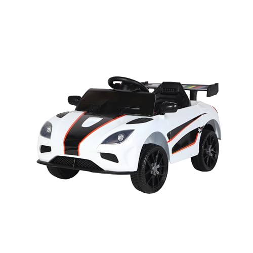 Baroni Toys Macchina Elettrica per Bambini 6V con Telecomando, Musica, Luci LED e Sedile in Ecopelle...