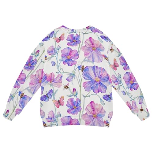 JUNZAN Art Geranium White Big Girls Sweatshirt Hoodie Fleece Outerwear for Kids Athletic 4T2