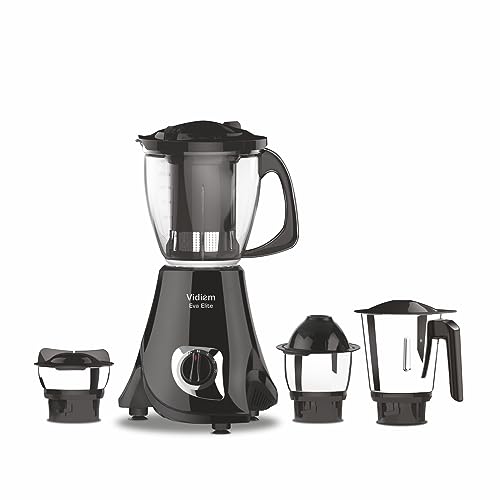 Vidiem Eva Elite Mixer Grinder 710 A, 750W with 4 Jars (1 Juicer + 3 Leakproof Jars) | Self-Locking Jars | ARIA Cool Tec Motor | Dynamically Balanced 