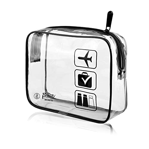 Beauté Secrets Cosmetic Bag, Makeup Bag, Cosmetic Pouch, Multifunctional Travel Zippered Clear Makeup Toiletry Waterproof Pouch for Makeup, Toys, Stationery, Medicines, Jewelry (Black) Beauté Secrets Cosmetic Bag, Makeup Bag, Cosmetic Pouch, Multifunctional Travel Zippered Clear Makeup Toiletry Waterproof Pouch for Makeup, Toys, Stationery, Medicines, Jewelry (Black)