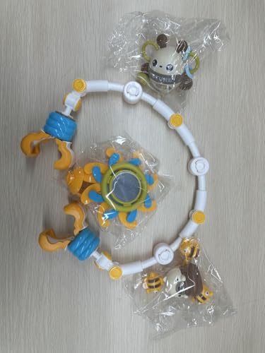 Car Seat Toys for Babies 0-6 Months,Hanging Stroller Accessories Mobile for Bassinet Baby Bouncer Toy,Adjustable Arch Toys with Bassinet Mobile Clip on Stroller,Gift for Infant Baby Boys Girls