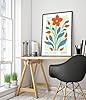 Barcelona Flower Market Poster Floral Wall Decor Print Abstract Colourful Minimalist Travel Bedroom Art, Archival Matte, A2 (Print Only) - 59.4x42cm #1